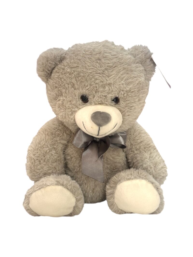 Peluche Oso Café con Leche con Corbatín Gris