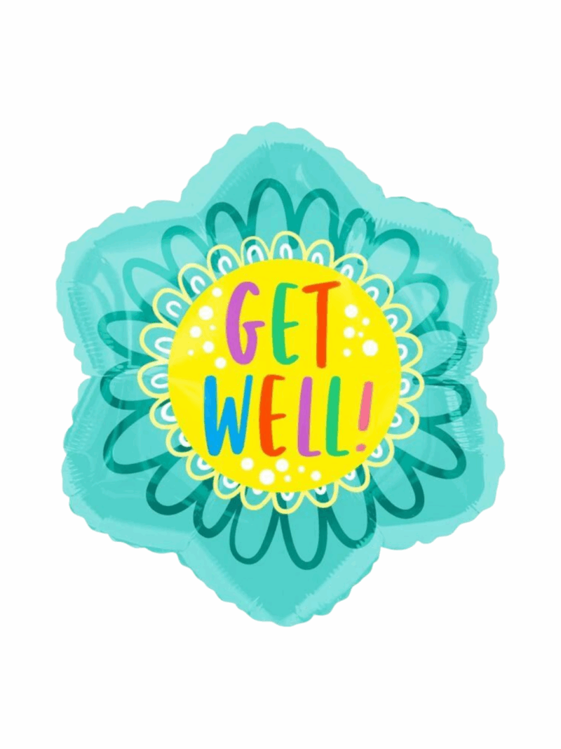 Globo Metálico Forma Flor Get Well #18