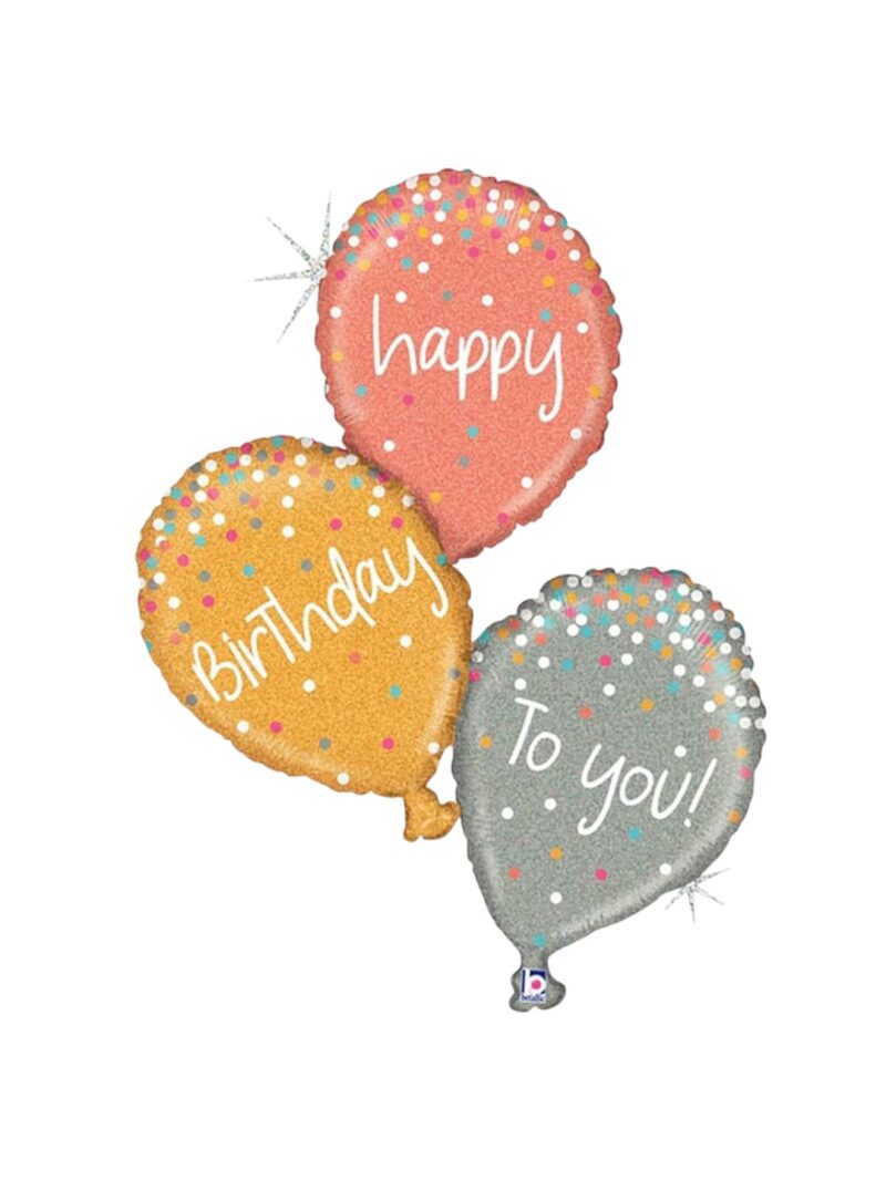 Holographic Ballon Shape Haapy Birthday to you 3x1 #40