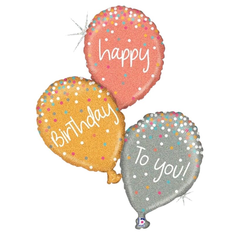 Holographic Ballon Shape Haapy Birthday to you 3x1 #40