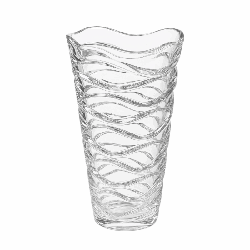 Florero de Cristal Forma Cono con Obras