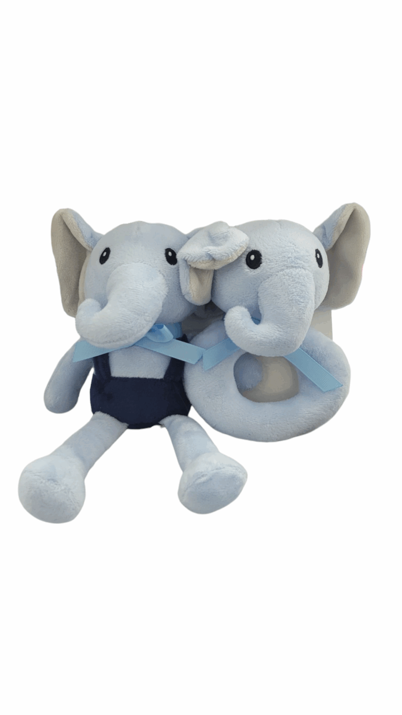Peluches de Elefantes Color Azul. 8 Pulgadas
