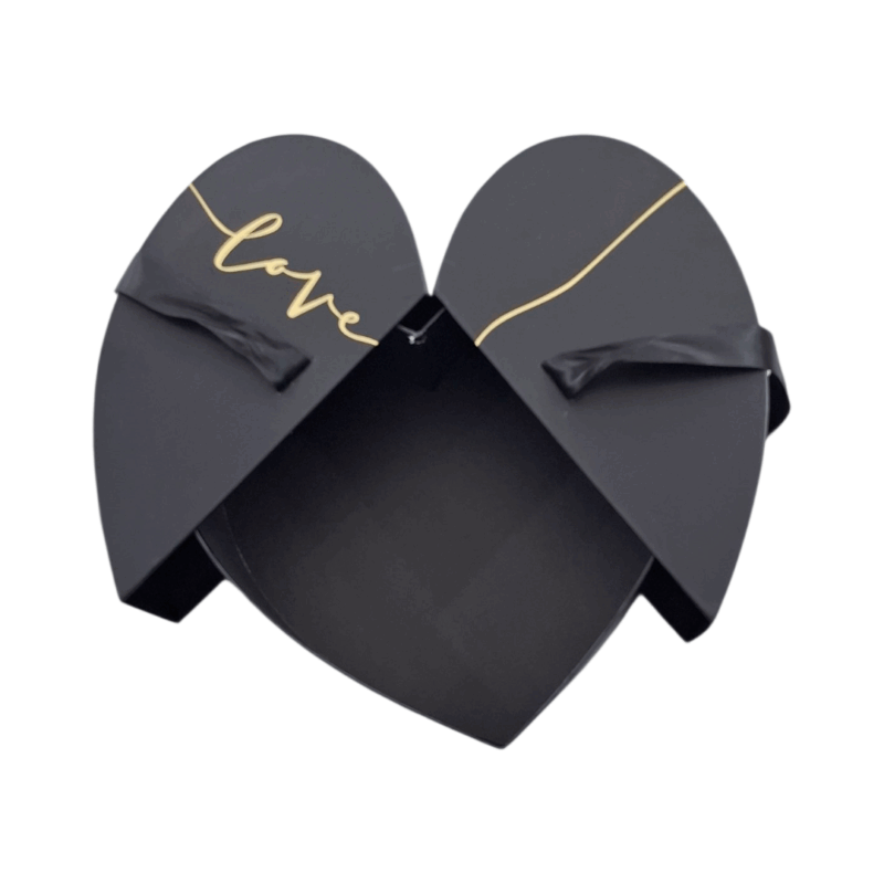 Caja Corazón Broche Negra