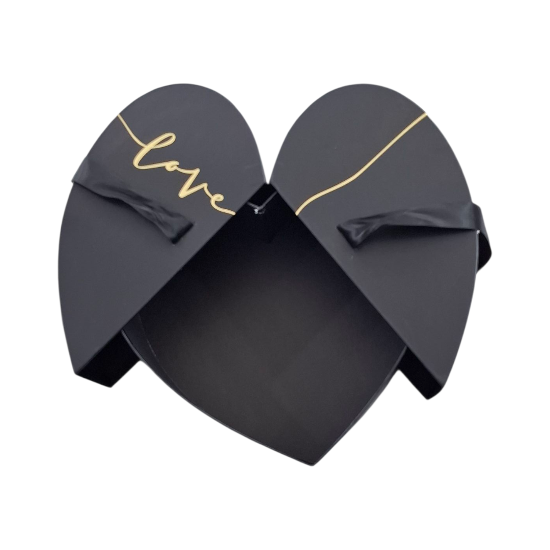 Caja Corazón Broche Negra