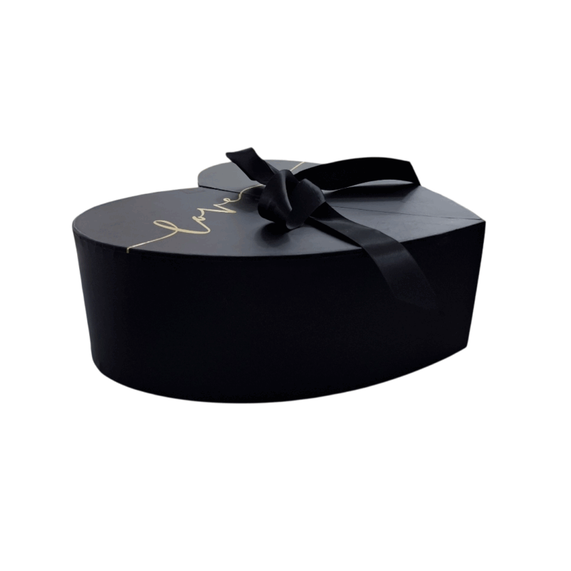 Caja Corazón Broche Negra