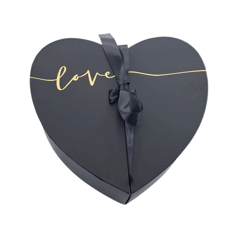 Caja Corazón Broche Negra