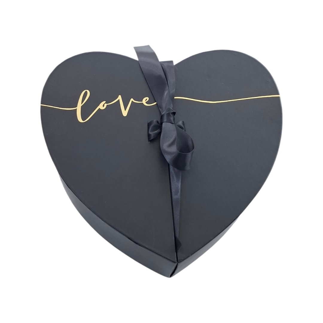 Caja Corazón Broche Negra