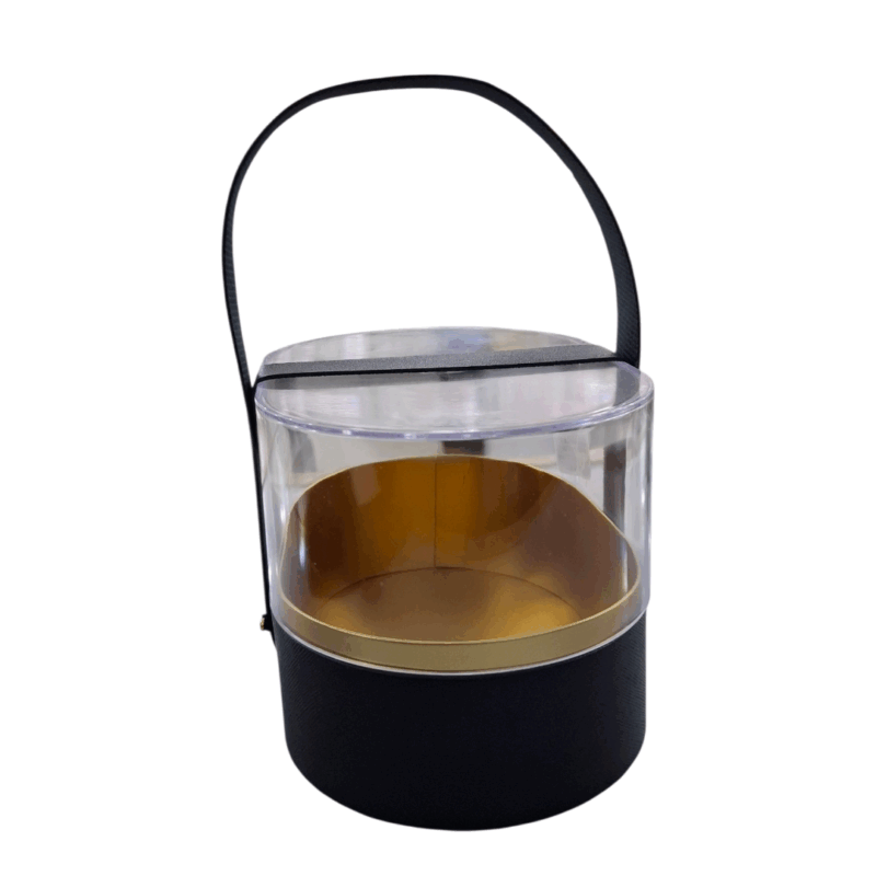 Caja Ovalada Tipo Bolso Con Tope Acrilico