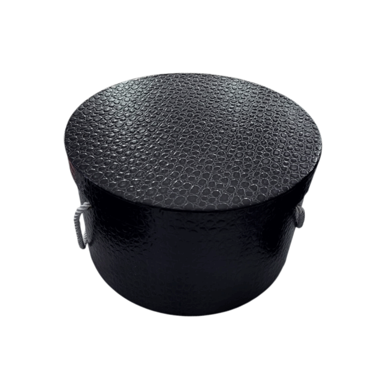 Caja Circular Negra Corrugada