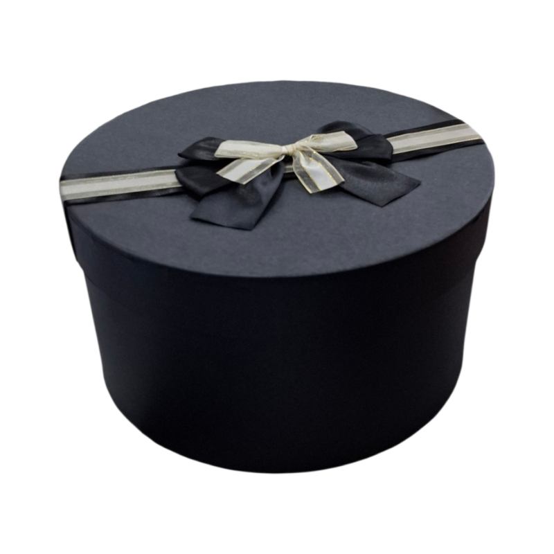 Caja Redonda Regalo - Negro, Size M