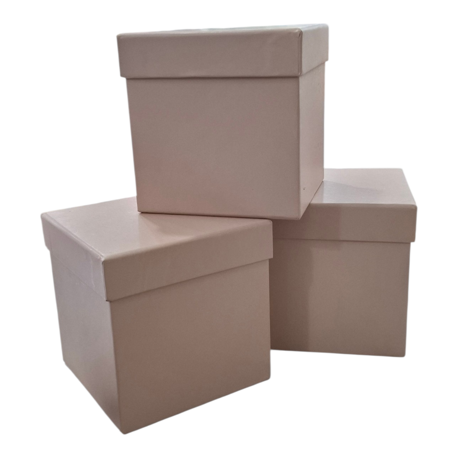 Caja Cuadrada Rosada Con Tapa