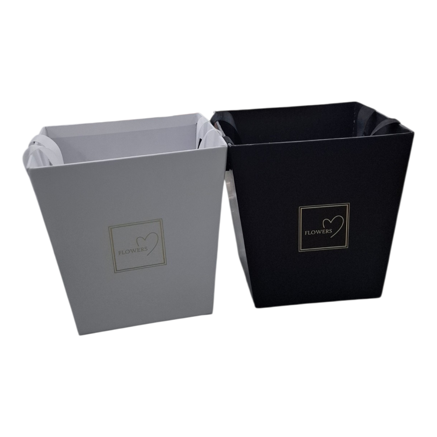 Caja de Carton Tipo Cubo Cuadrada Flowers Con Agarradera