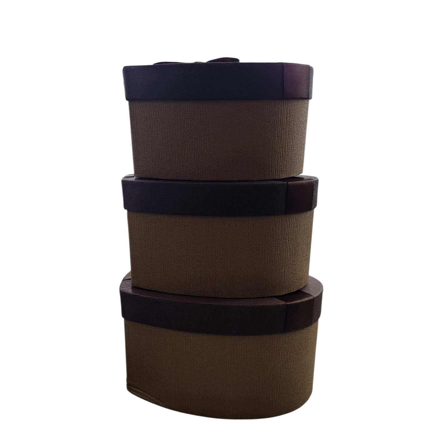 Caja Forma Corazón Marrón Chocolate Con Tapa y Lazo Marrón (copia)