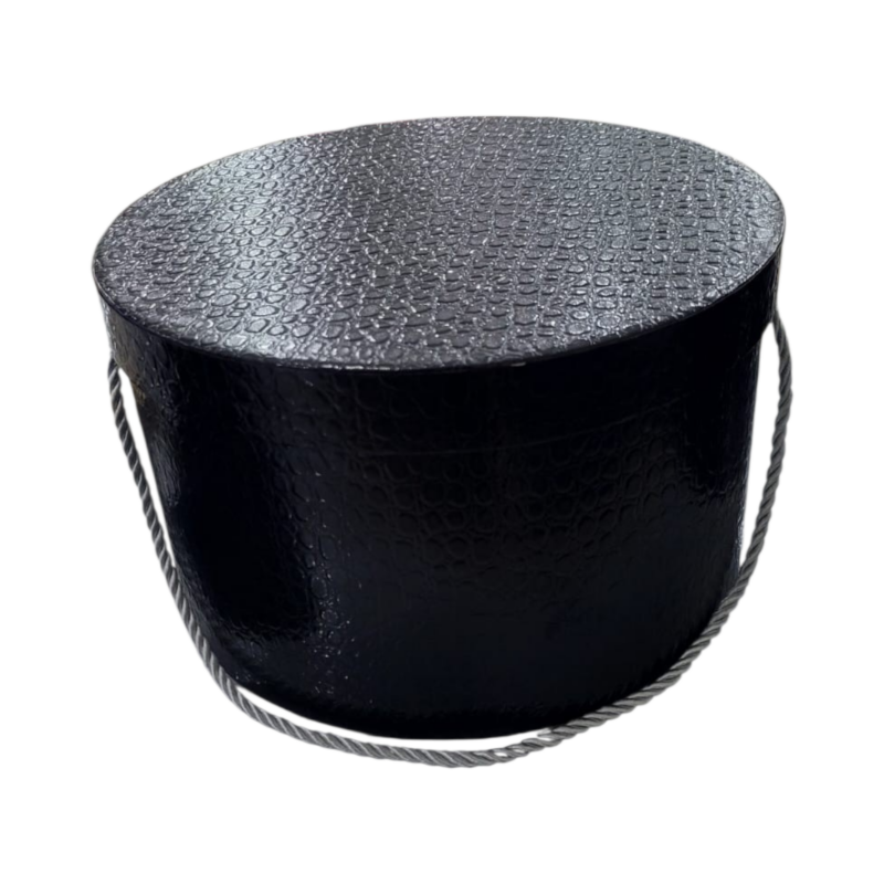 Caja Circular Negra Corrugada - Size M
