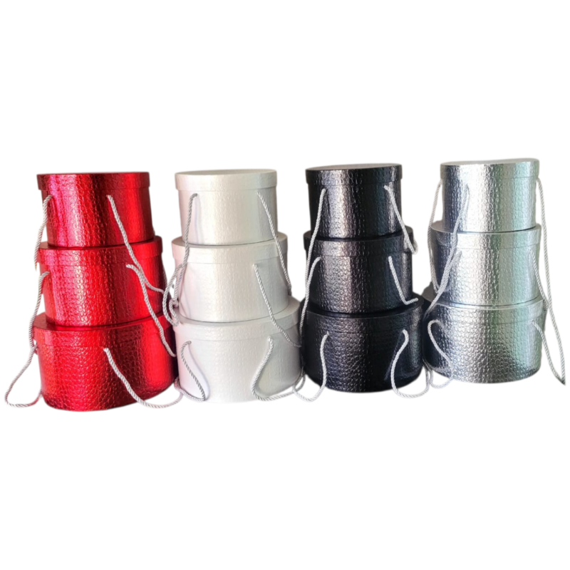 Caja Circular Negra Corrugada