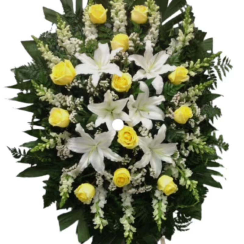 Corona Fúnebre de Rosas y Lirios 5622