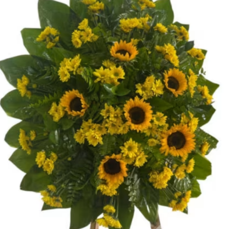 Corona Fúnebre con Margaritas y Girasoles 5668
