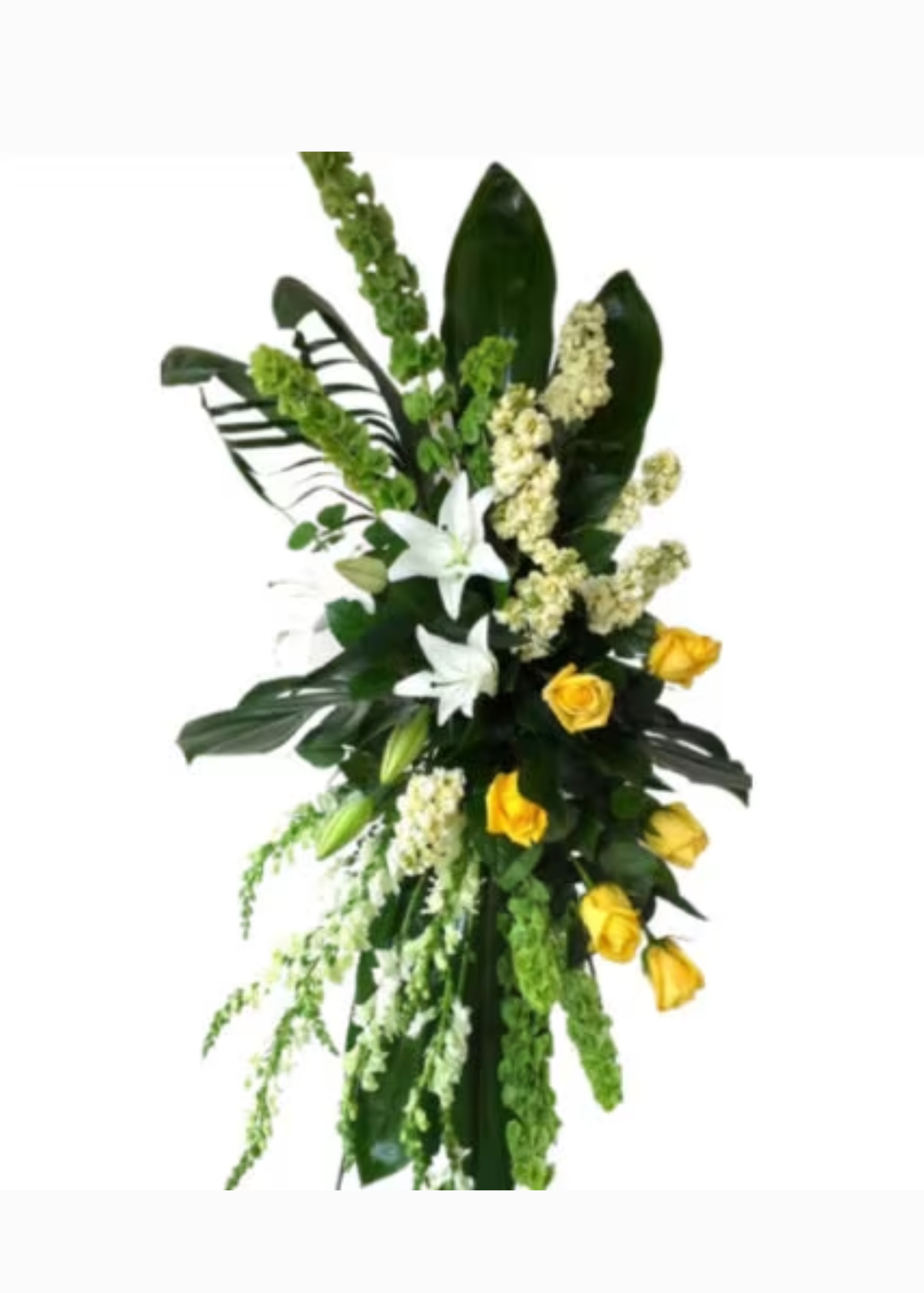 Ramo Fúnebre de Lirios, Rosas y Boquitas de Dragón 5616