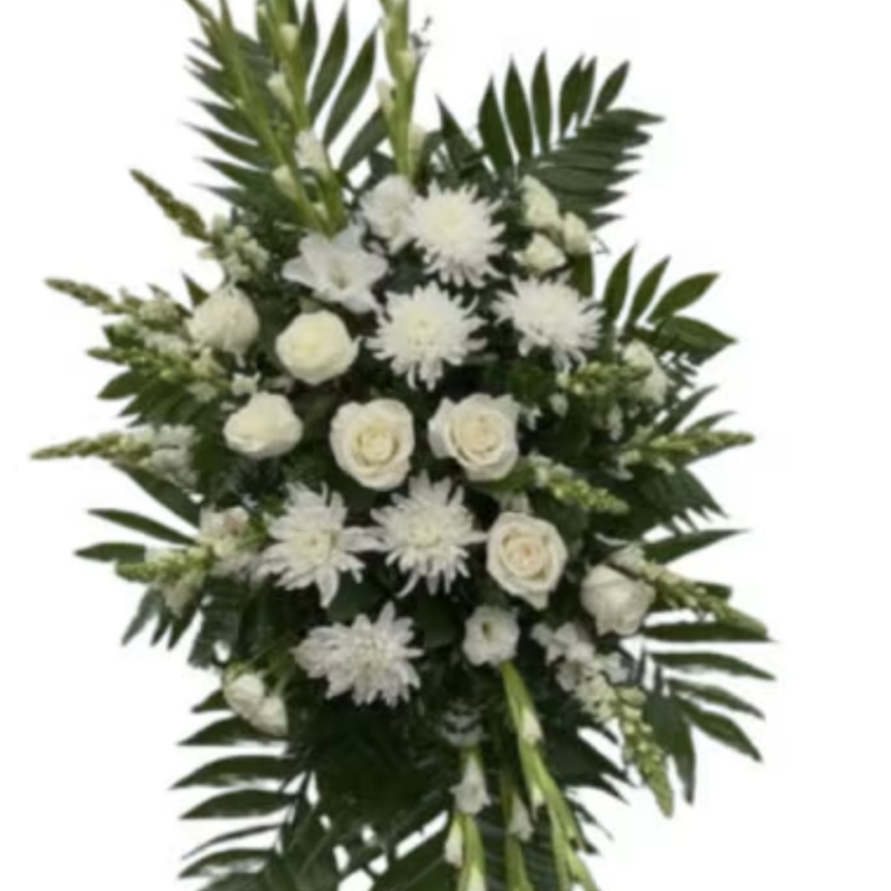 Ramo Fúnebre de Rosas y Pompones 5617