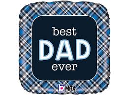 Globo Metálico Cuadrado Best Dad Ever 18 Pulgadas