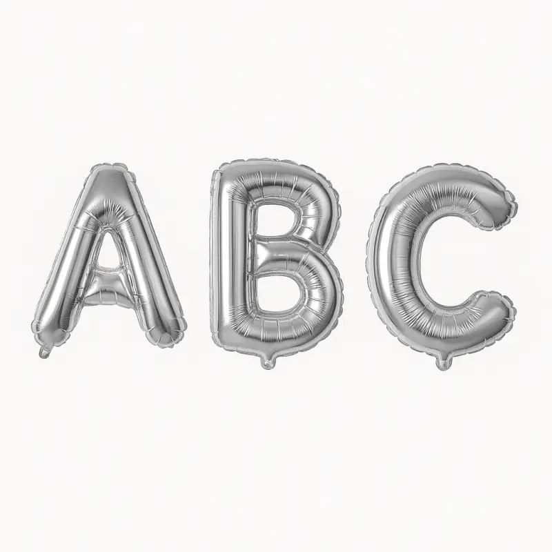 Globo Forma Letra Supershape Color Plata 32 Pulgadas
