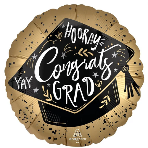 Globo Standard Hooray Congrats Grad 18 pulgadas