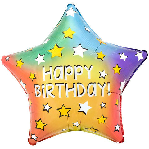 Globo Standard Estrella Happy Birthday 19 Pulgadas